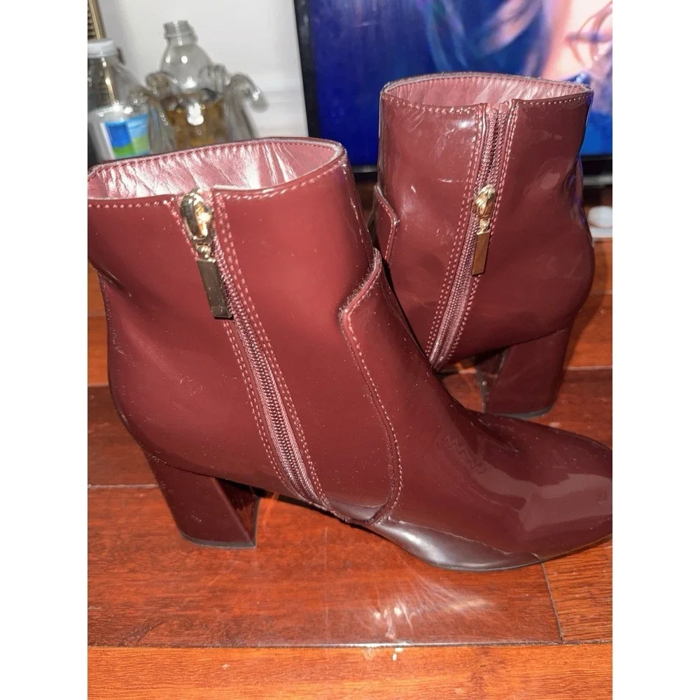 Womens Primark Red Zip Up High Heel Ankle Boots Us 9 EUR 40